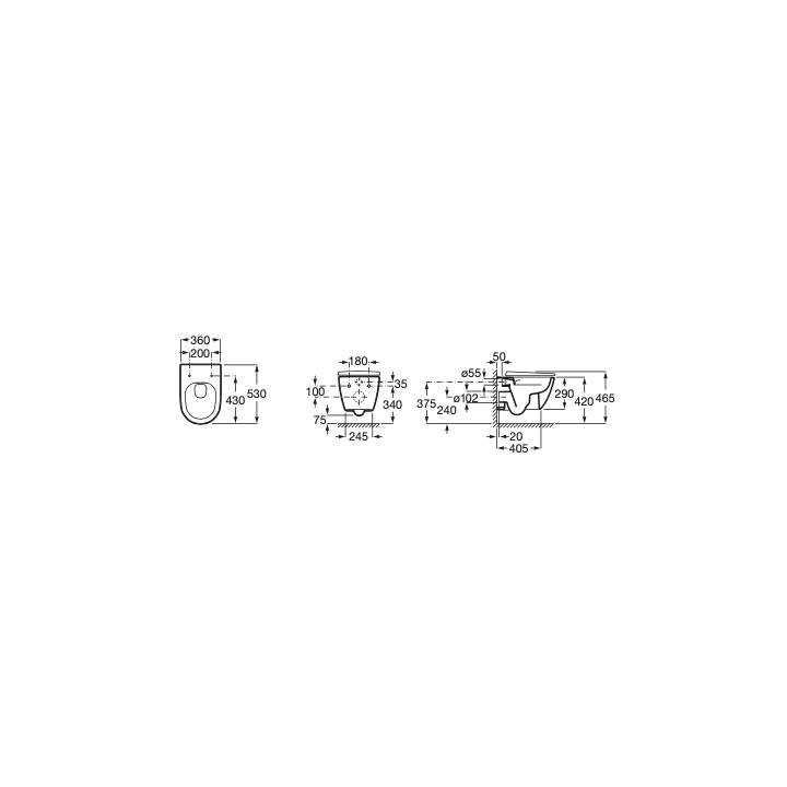 Miska WC podwieszana Rimless ROCA ONA biała A346687000