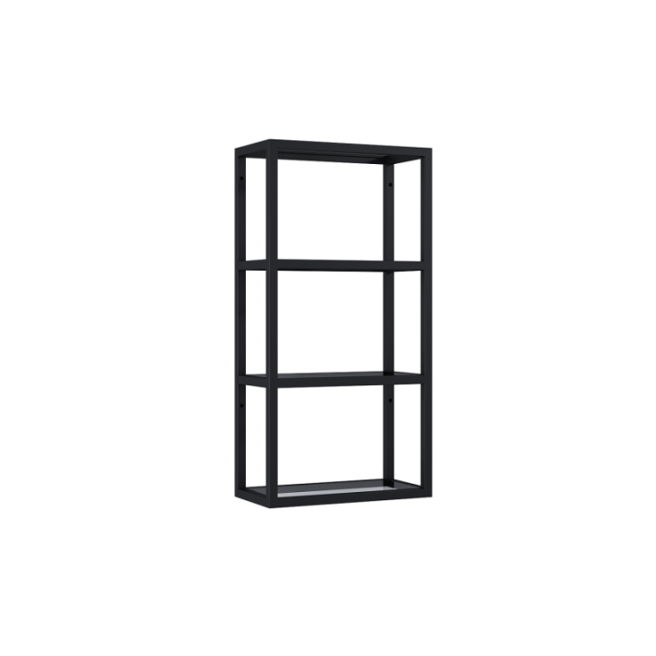 STELAŻ WISZĄCY ELITA LOOK 40/80 BLACK MATT Z PÓŁKAMI SZKLANYMI 168186