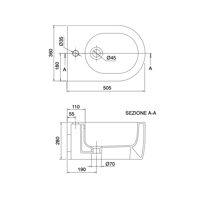 Bidet podwieszany 50,5x36 cm SCARABEO MOON antyczny róż 552154