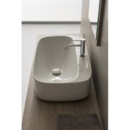 Umywalka nablatowa 72x42 cm SCARABEO MOON z otw. lawa 550537