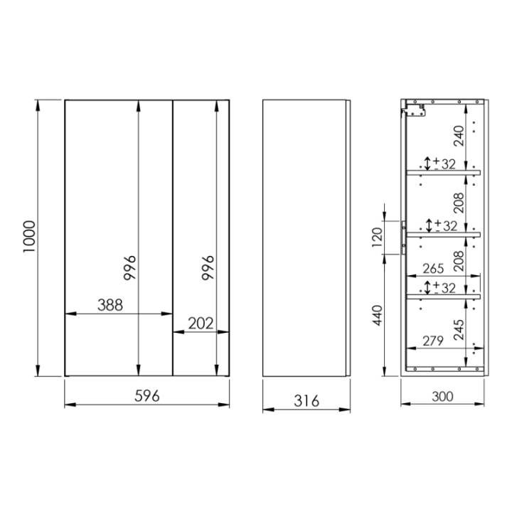SZAFKA WISZĄCA ELITA FOR ALL 60 2D (31,6) CANELA OAK 168343