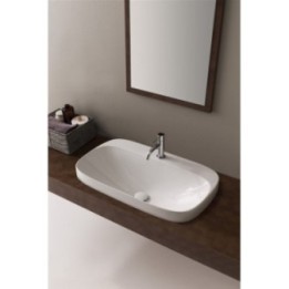 Umywalka wpuszczana w blat 72x42 cm SCARABEO MOON z otw. ardesia 551249