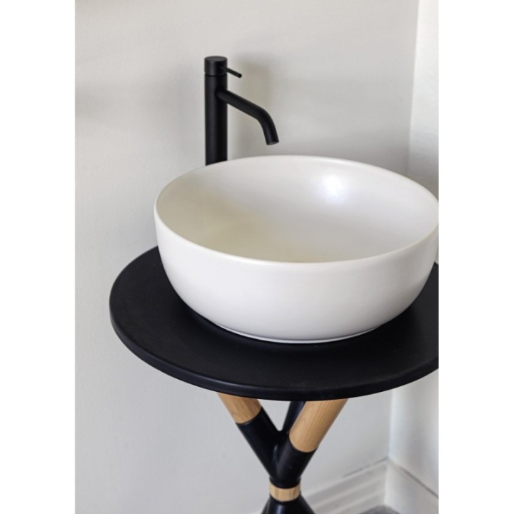 Umywalka nablatowa 33 cm SCARABEO GLAM bez otw. biała 1808