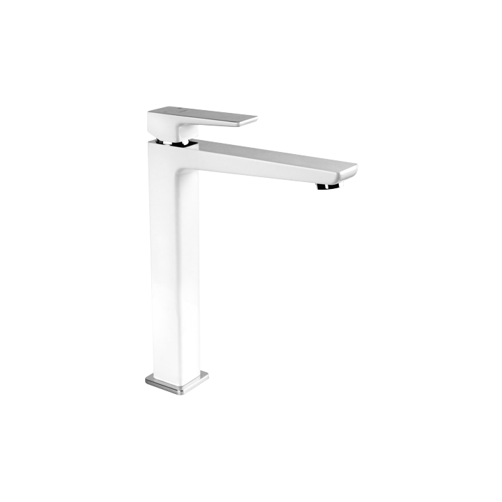 Bateria umywalkowa sztorcowa wysoka Omnires Parma chrom/biały PM7412CRB