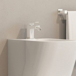 Bateria bidetowa sztorcowa Omnires Parma chrom/biały PM7420CRB