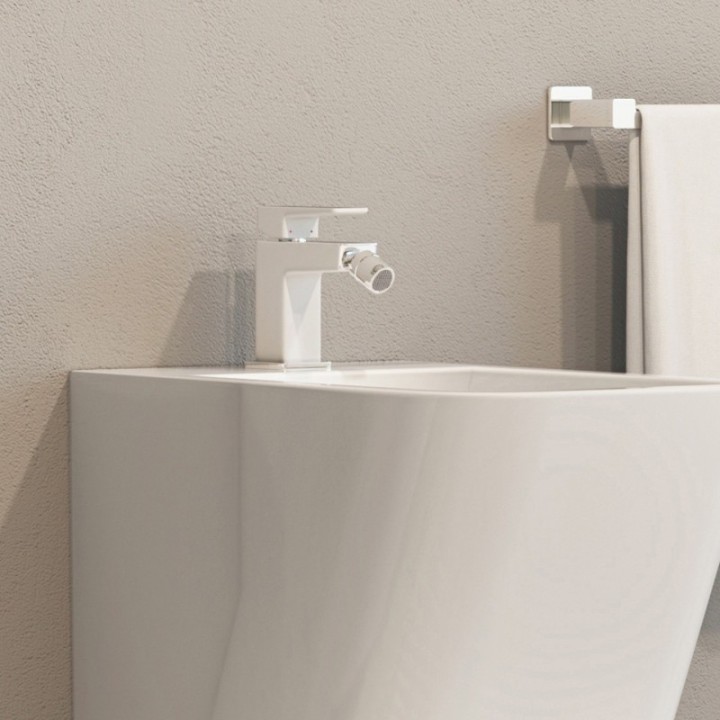 Bateria bidetowa sztorcowa Omnires Parma chrom/biały PM7420CRB