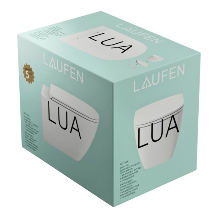 ZESTAW LAUFEN PRO LUA ADVANCED Miska podwieszana WC LUA ADVANCED rimless + deska wc SLIM wolno opadająca H8660800000001