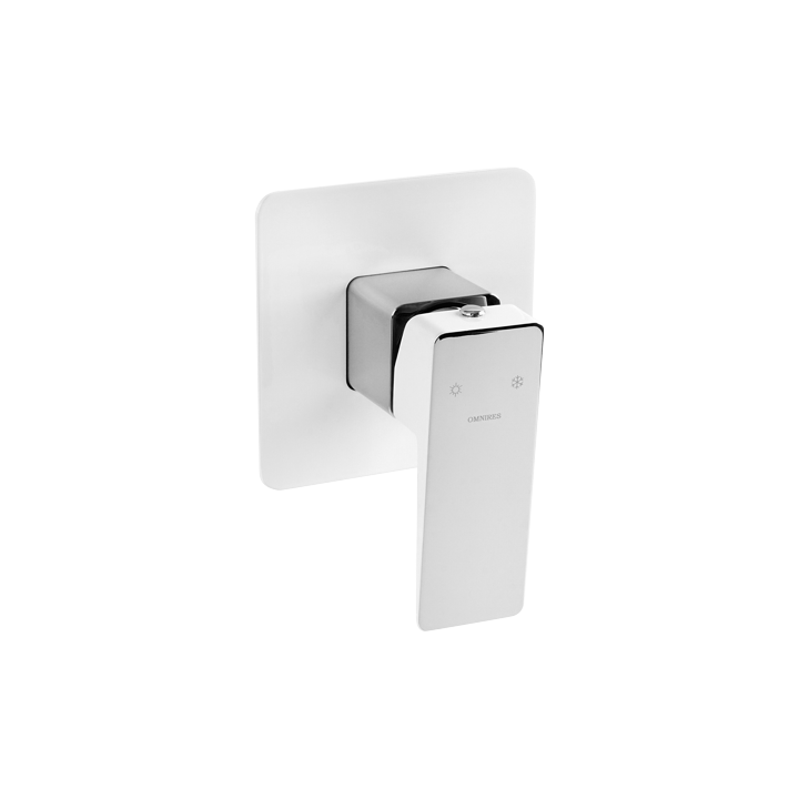 Bateria prysznicowa podtynkowa Omnires Parma chrom/biały PM7445CRB