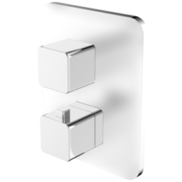 Bateria wannowa podtynkowa termostatyczna Omnires Parma chrom/biały PM7436CRB