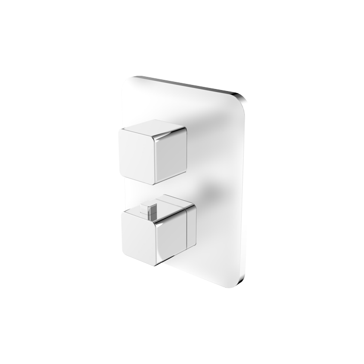 Bateria wannowa podtynkowa termostatyczna Omnires Parma chrom/biały PM7436CRB