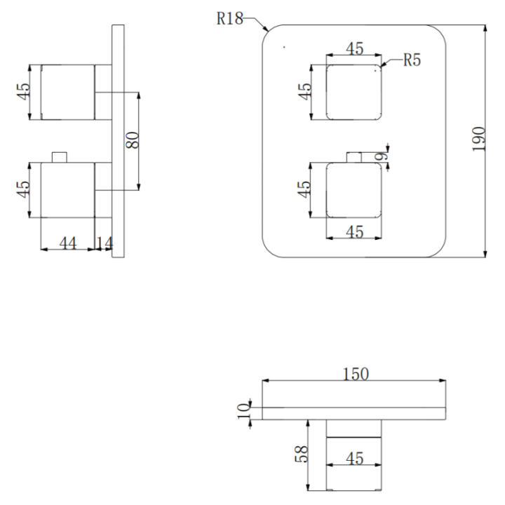 Bateria wannowa podtynkowa termostatyczna Omnires Parma chrom/biały PM7436CRB