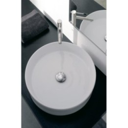 Umywalka nablatowa 45 cm SCARABEO THIN-LINE bez otw. biała 8029