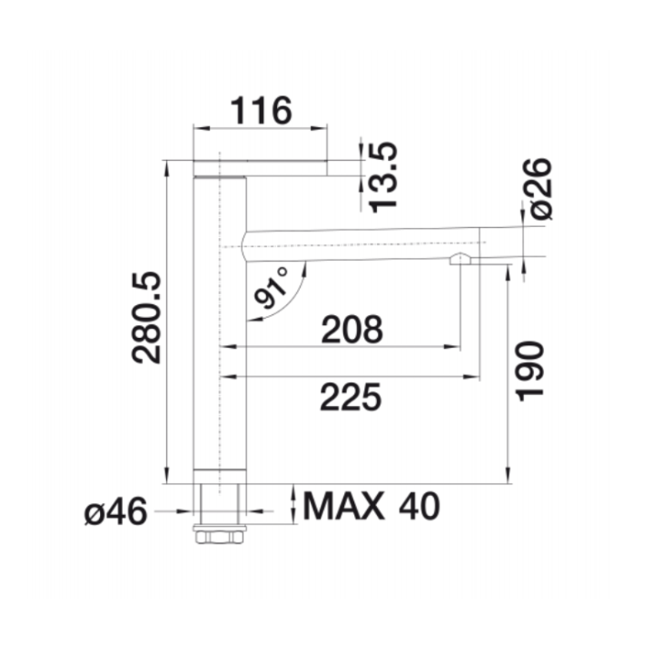 Bateria BLANCO LINEE STAL MATOWA 517596