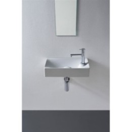 Umywalka wisząca 45x22 cm SCARABEO SOFT z otw. perłowa 150141