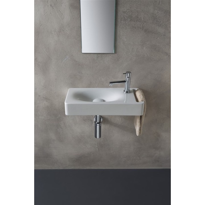 Umywalka wisząca 60x22 cm SCARABEO HUNG z otw. lawa 151137