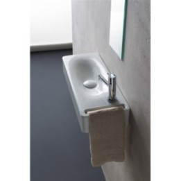 Umywalka wisząca 50x22 cm SCARABEO HUNG z otw. lawa 151237