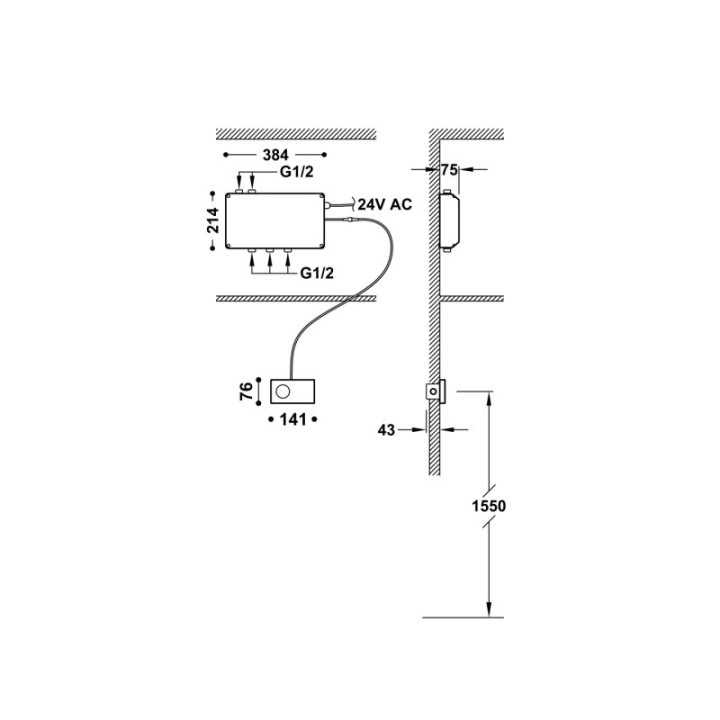 Elektroniczny sterownik Tres Shower Technology biały/chrom 49286398
