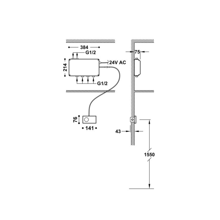 Elektroniczny sterownik Tres Shower Technology czarny/chrom 49288499
