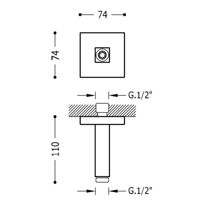 Ramię do głowicy natryskowej 11 cm Tres stal 13452202AC