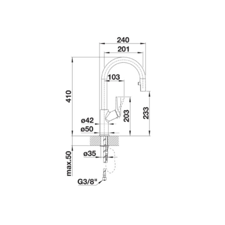 Bateria BLANCO CARENA-S VARIO SILGRANIT-LOOK ANTRACYT/CHROM 521358