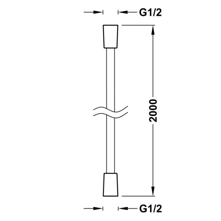 Wąż 200 cm TRES chrom 913460920