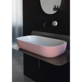 Umywalka 56x39 cm SCARABEO GLAM bez otw. biała/zielona 1804SEV