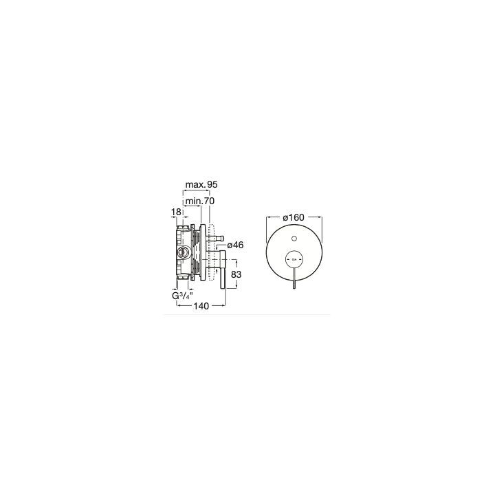 Bateria natryskowa podtynkowa ROCA ONA czarny mat A5A0B9ENB0