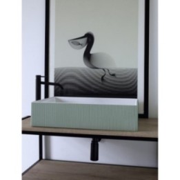 Umywalka 60x40 cm SCARABEO TEOREMA 2.0 bez otw. biała/czarna 5101RENR