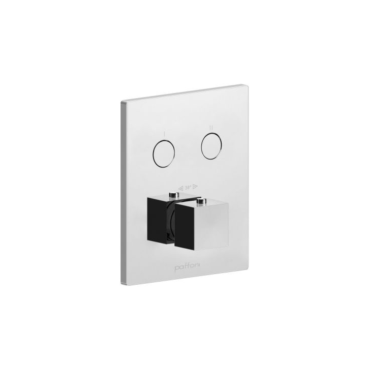 Bateria 2-drożna z CPBOX PAFFONI ELLE stal szczotkowana CPT518ST