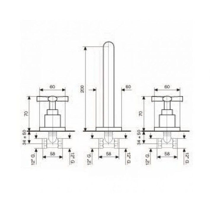 Bateria umywalkowa podtynkowa EMMEVI SPIRIT NEW czarny mat 31155NO