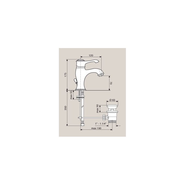 Bateria umywalkowa EMMEVI TIFFANY chrom 6003CR