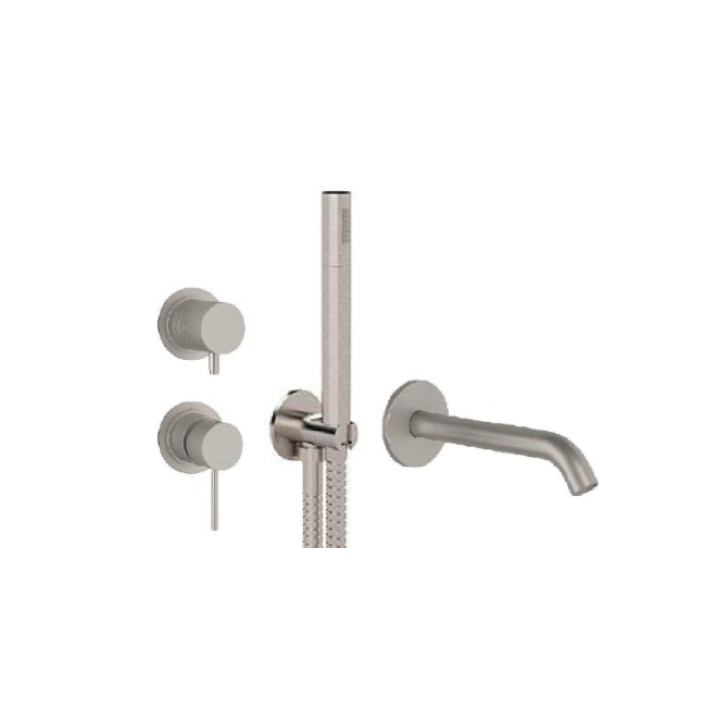 Zestaw wannowy podtynkowy 16,5 cm DANIEL TOKYO STEEL inox SSTX612D2ZWW
