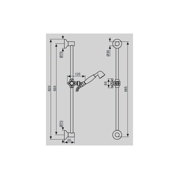 Zestaw natryskowy EMMEVI chrom C02541.CR