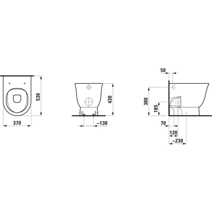 Miska WC 370x560 mm LAUFEN THE NEW CLASSIC biała LCC H8238514000001