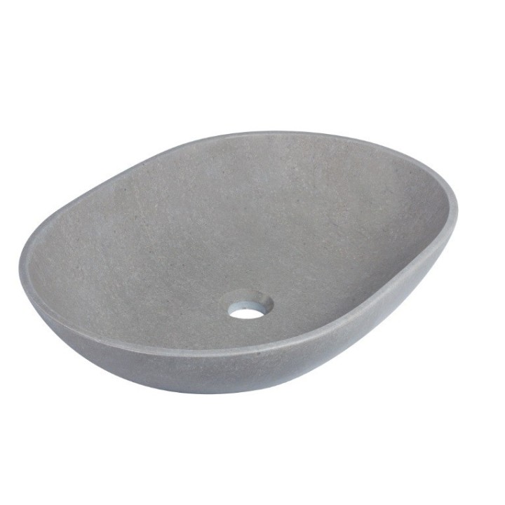 Kamienna umywalka nablatowa AD naturalnie PINATUBO 600x430x140mm szary marmur KUN-003SZ