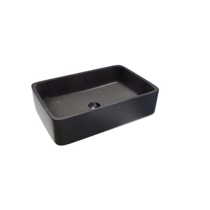 Kamienna umywalka nablatowa AD naturalnie ETNA MINI 450x300x115mm czarny granit KUN-004CZ-M