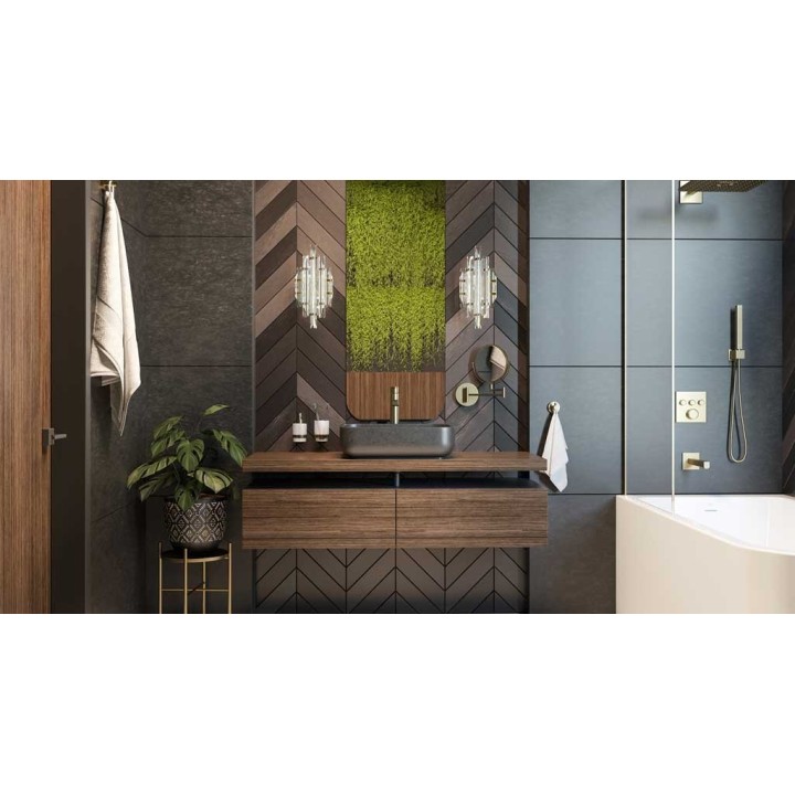 Kamienna umywalka nablatowa AD naturalnie GALERAS 510x410x140mm czarny granit KUN-005CZ
