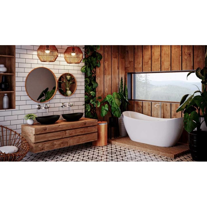 Wanna wolnostojąca AD naturalnie PRESENTA 1700x720x720mm z przelewem AWW-002-170ZP