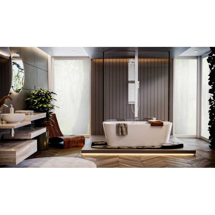Wanna wolnostojąca AD naturalnie GAULI 1600x750x580mm z przelewem AWW-004-160ZP