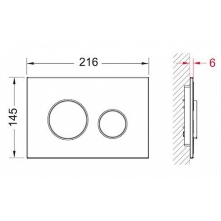 Tece Loop przycisk spłukujący do WC chrom matowy 9240625