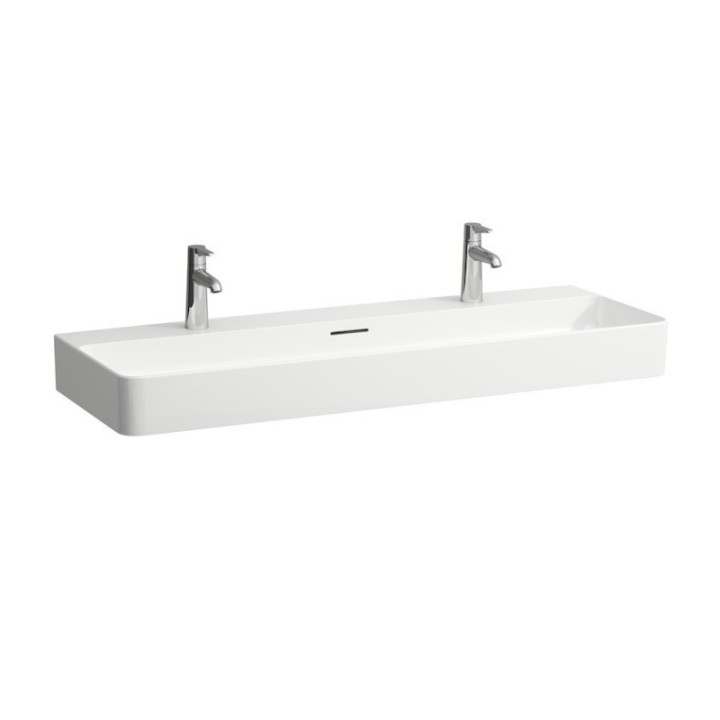 Umywalka Laufen Val 1200x420 mm z 2 otw. biały mat H8102897571071