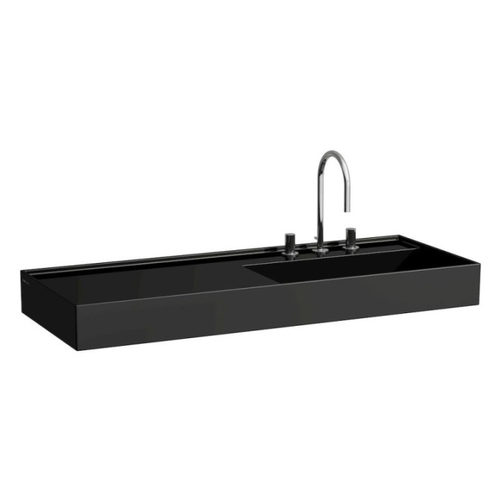 Umywalka Laufen Kartell 1200x460 mm blat po lewej z otw. czarny połysk H8133330201111