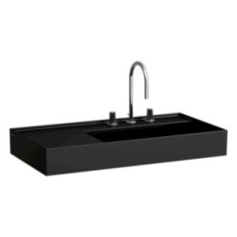 Umywalka Laufen Kartell 900x460 mm blat po lewej bez otw. czarny mat H8103397161121