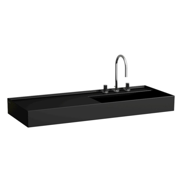 Umywalka Laufen Kartell 1200x460 mm blat po lewej z 3 otw. czarny mat H8133337161581