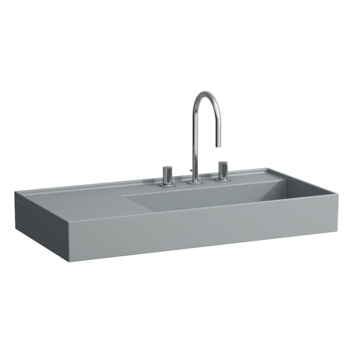 Umywalka Laufen Kartell 900x460 mm blat po lewej z 3 otw. grafit mat H8103397581581