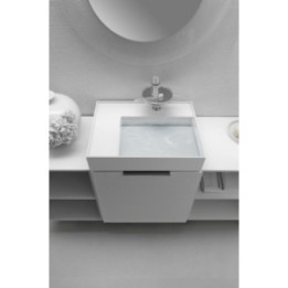 Umywalka Laufen Kartell 600x460 mm blat po lewej bez otw. grafit mat H8103357581121