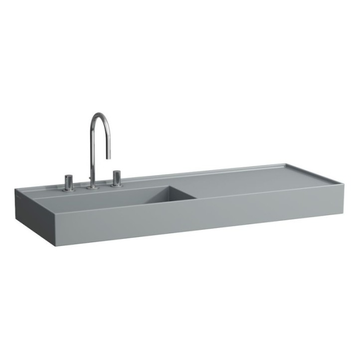Umywalka Laufen Kartell 1200x460 mm blat po prawej z 3 otw. grafit mat H8133327581581