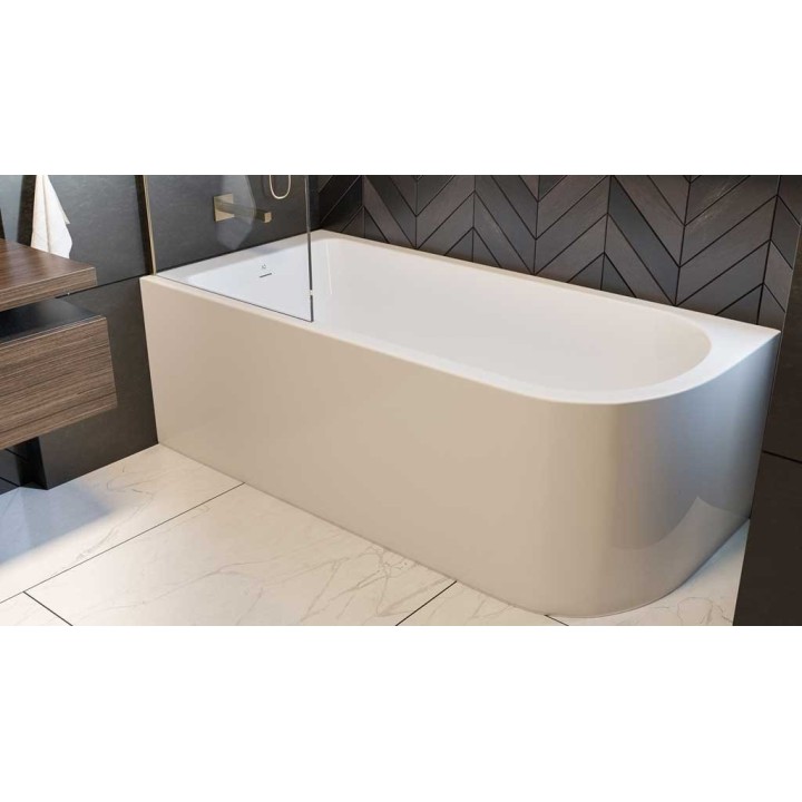 Wanna akrylowa AD naturalnie UPSALA lewa narożna przyścienna 1600x750x580mm z przelewem AWW-009-16OZP-L