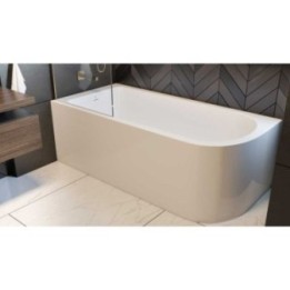 Wanna akrylowa AD naturalnie UPSALA lewa narożna przyścienna 1600x750x580mm z przelewem AWW-009-16OZP-L