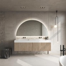 Lustro podświetlane 1/2 fi 80 cm GIERADESIGN DIMIDIUM białe DIM/LED/80